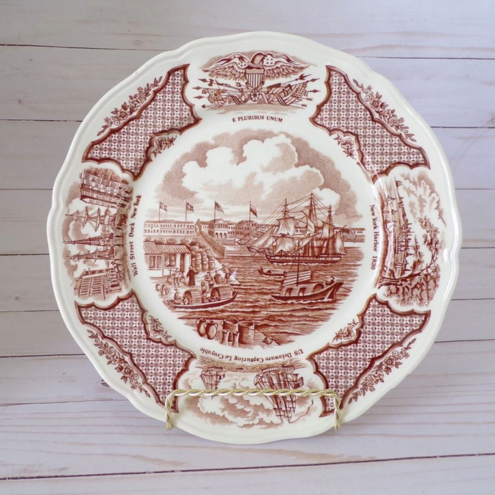 Fair Winds Brown by Alfred Meakin Luncheon Plate 9"  2914